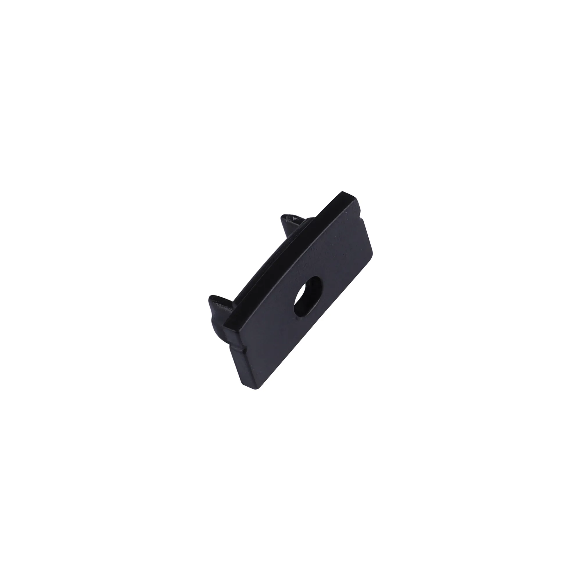 M7385  Tiras 17 x 8.5mm Black Profile End Cap With Hole (1pc) for M7382